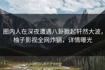 圈内人在深夜遭遇八卦掀起轩然大波，柚子影视全网炸锅，详情曝光