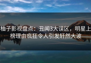 柚子影视盘点：丑闻3大误区，明星上榜理由疯狂令人引发轩然大波