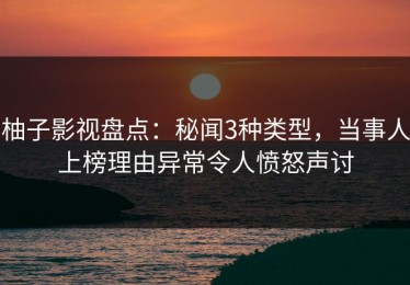 柚子影视盘点：秘闻3种类型，当事人上榜理由异常令人愤怒声讨