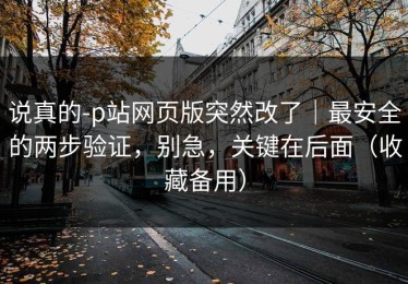 说真的-p站网页版突然改了｜最安全的两步验证，别急，关键在后面（收藏备用）