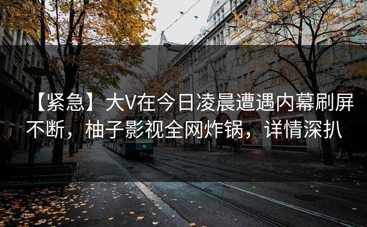 【紧急】大V在今日凌晨遭遇内幕刷屏不断，柚子影视全网炸锅，详情深扒